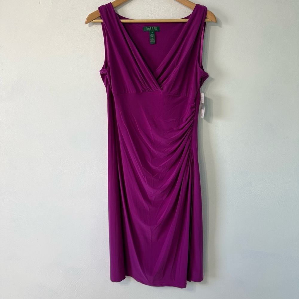 Lauren Ralph Lauren Deep Purple Midi Dress new with tags